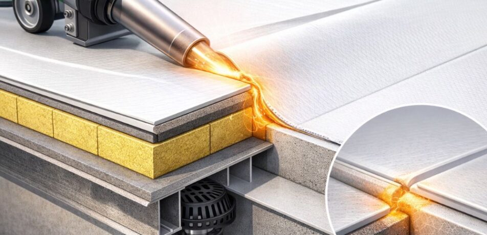 Flachdach Abdichtung mit Heißluft erklärt