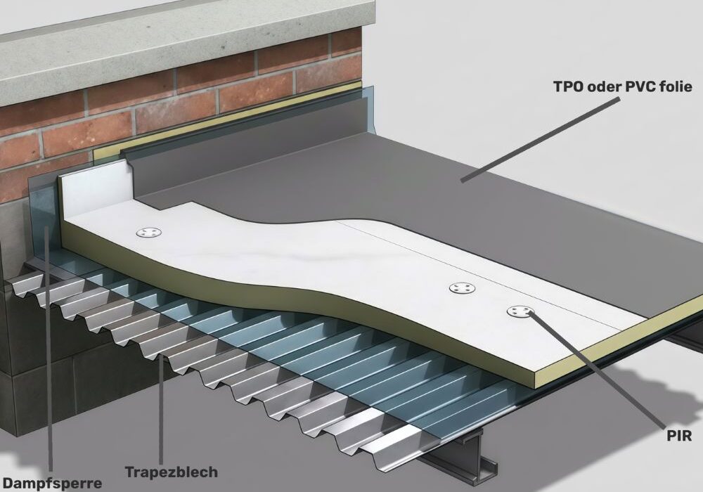 Flachdach sanieren: Aufbau, Gefälle und Abdichtung